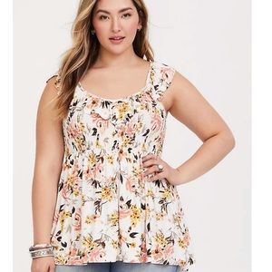 Torrid-Super Soft Floral Ruffle Tank
